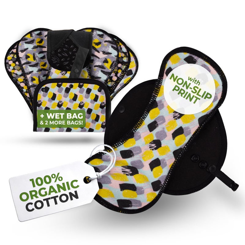 Non-Slip Reusable Organic Panty Liners for Women & Teens (Small 7-Pack) â€“ 100% Breathable, High-Temp Washable Cloth Panty Liners for Vaginal Discharge â€“ Soft Cotton Keep You Fresh & Dry for Daily Use